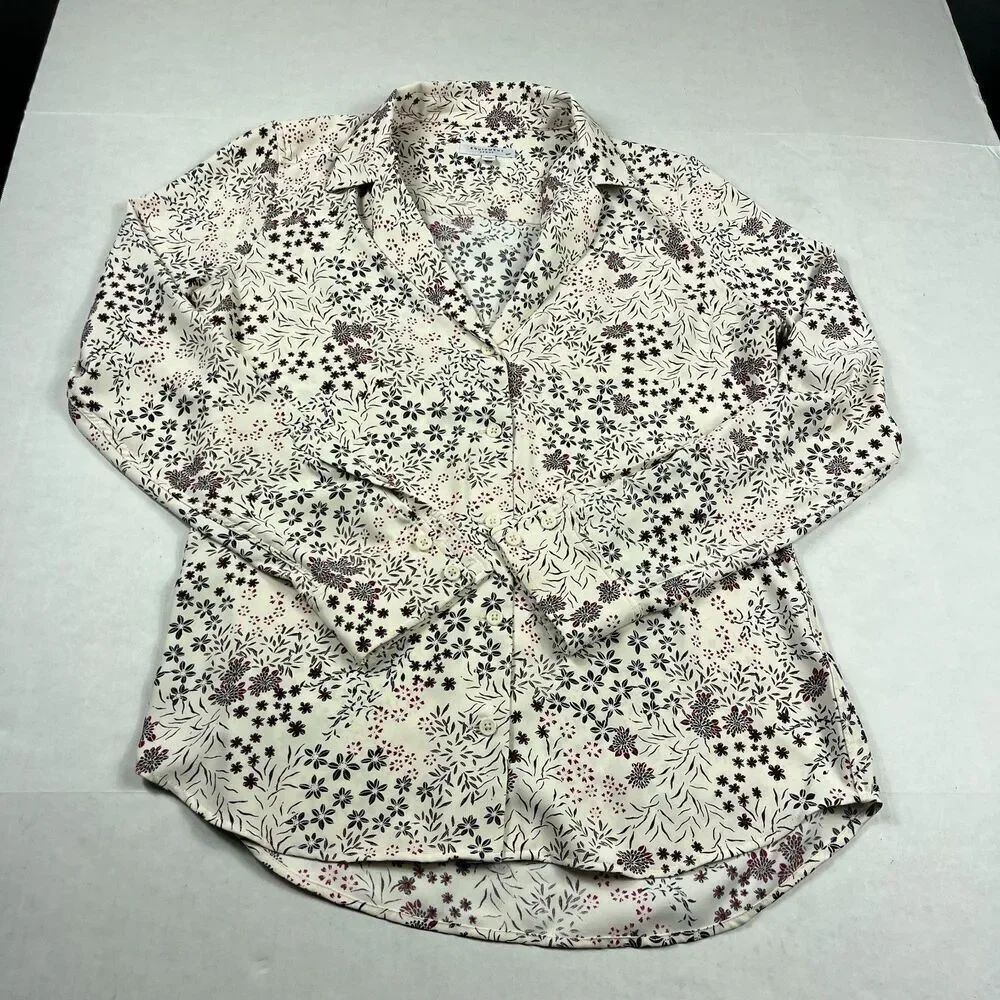 Equipment Femme Adalyn Floral Button Blouse Long Sleeve Collared Classic Top S